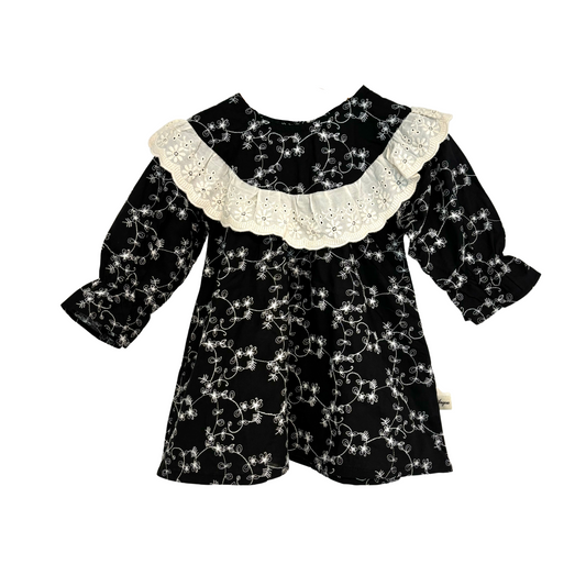 Black and white frill dress