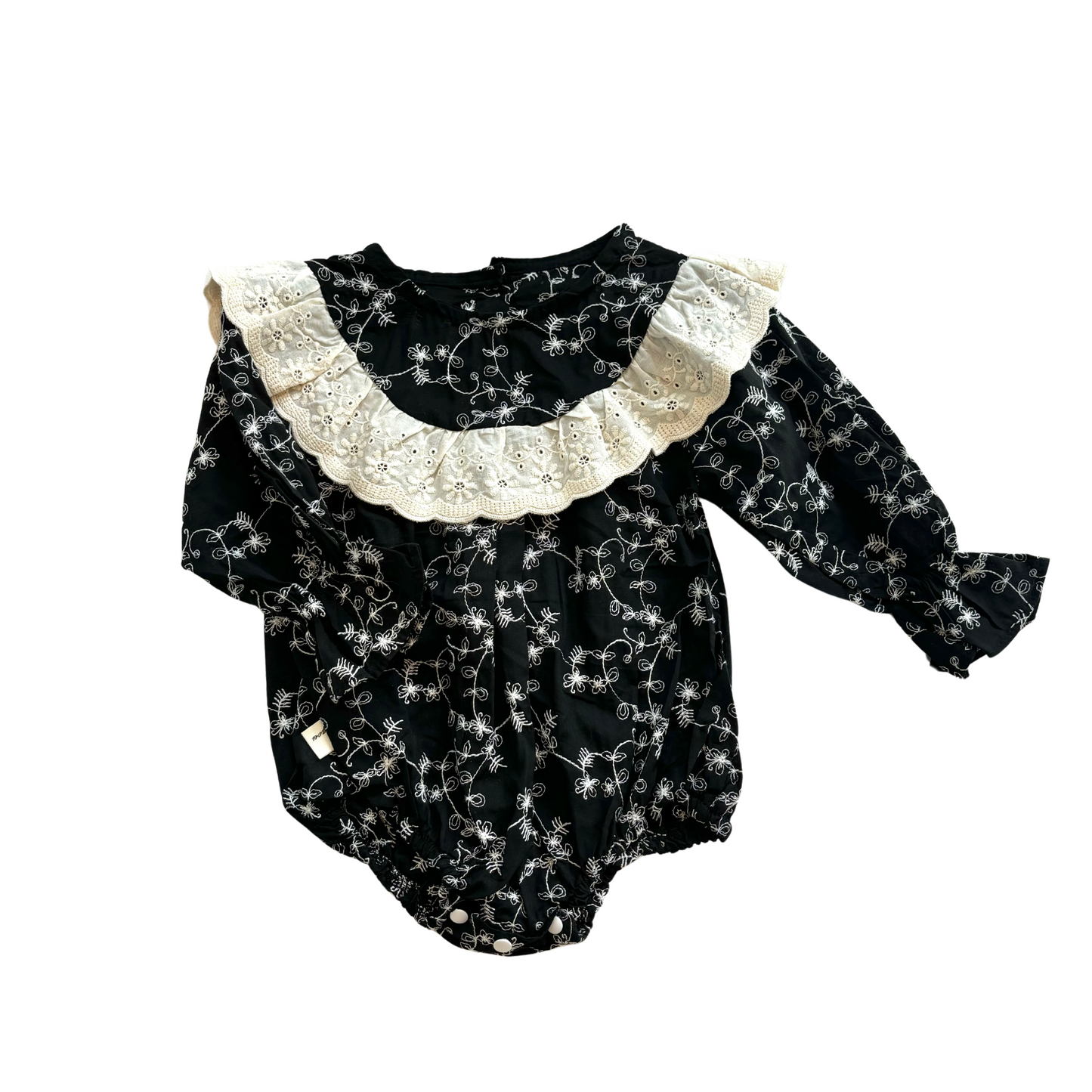 Black and white frill romper
